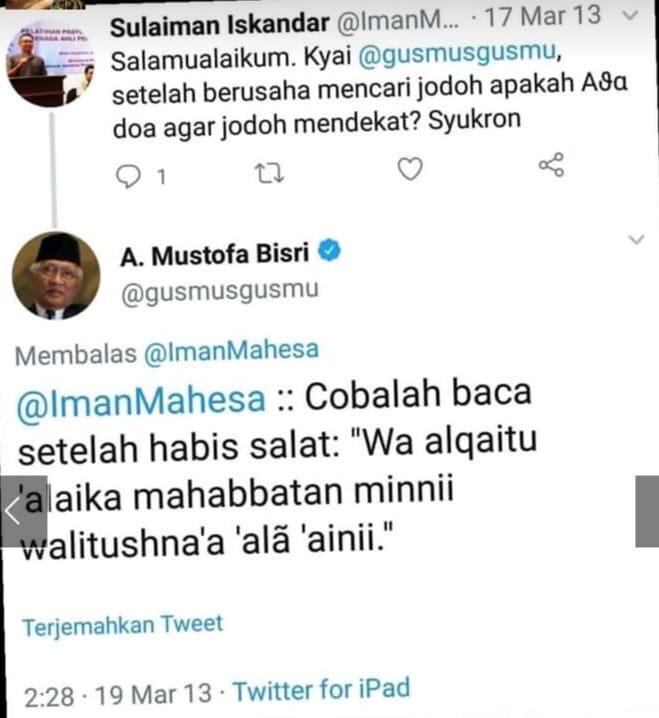 Gus Mus Ini Doa Agar Jodoh Mendekat Setelah Berusaha Mencari Hikmah Laduni Layanan Digital Untuk Negeri