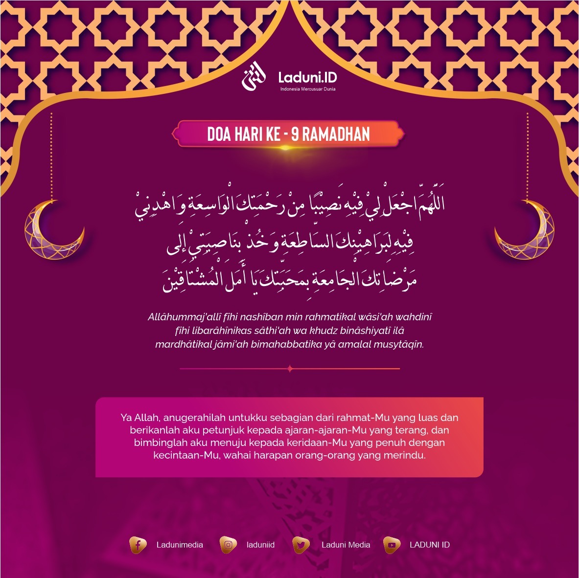 Doa Puasa Ramadhan Hari Kesembilan dan Hikmahnya