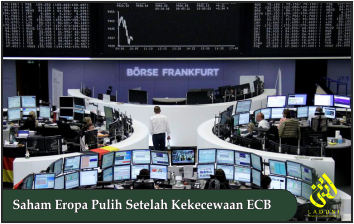 Saham Eropa Pulih Setelah Kekecewaan ECB