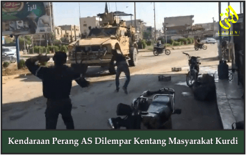 Kendaraan Perang AS Dilempar Kentang Masyarakat Kurdi