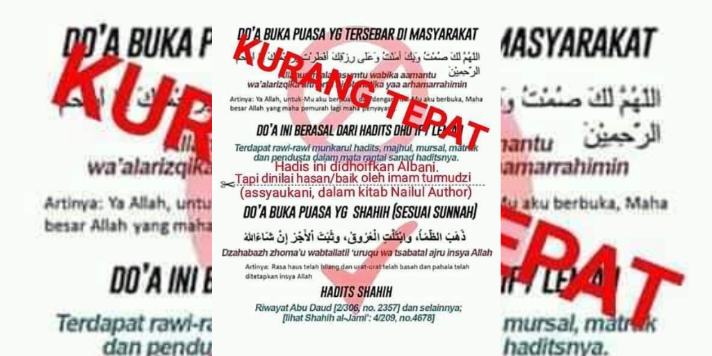 Do'a Buka Puasa 'Allahumma Laka Shumtu' yang Dituduh Dlaif & Bidah