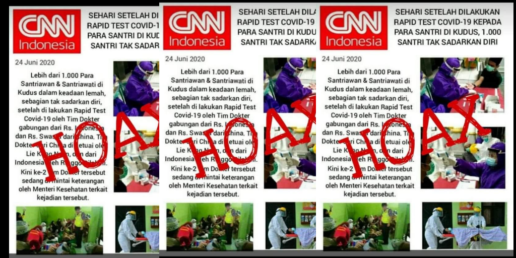 RMI Kudus: Meme di Medsos 1000 Santri Pingsan Usai Jalani Rapid Test, Hoaks!