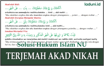 Hukum Menerjemahkan Akad Nikah Ke dalam Bahasa Indonesia