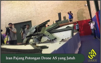 Iran Pajang Potongan Drone AS yang Jatuh