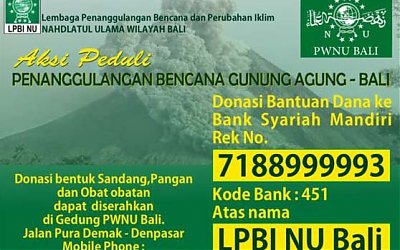 LPBI NU Bali Adakan Aksi Peduli Penanggulanan Bencana Gunung Agung