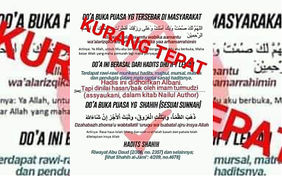Do'a Buka Puasa 'Allahumma Laka Shumtu' yang Dituduh Dlaif & Bidah