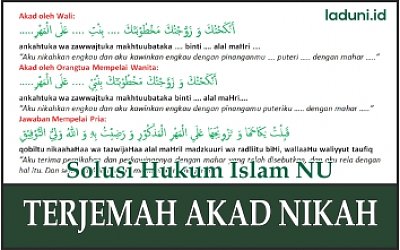 Hukum Menerjemahkan Akad Nikah Ke dalam Bahasa Indonesia