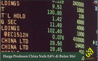 Harga Produsen China Naik 0,6% di Bulan Mei