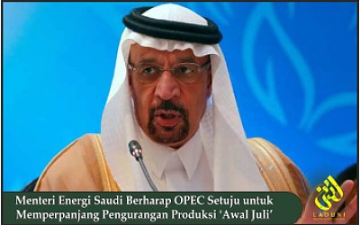 Menteri Energi Saudi Berharap OPEC Setuju untuk Memperpanjang Pengurangan Produksi 'Awal Juli'