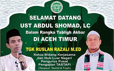 11 November Ustaz Abdul Somad Tabligh Akbar di Kota Peureulak