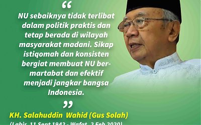 Pesan Terakhir Gus Solah, Peran Politik NU Agar Dibahas di Muktamar