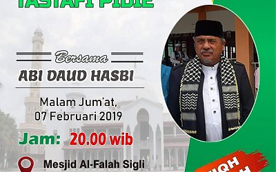 Abi Daud Hasbi Isi Pengajian Tastafi RTA di Masjid Al-Falah Sigli