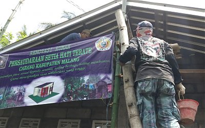Tingkatkan Silaturrahim, PSHT Cabang Malang Gelar Baksos Bedah Rumah