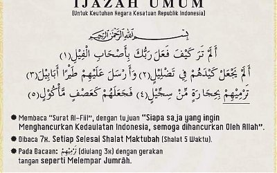 Ijazah Surat Al Fil untuk Keutuhan NKRI dari KHR Ahmad Azaim Ibrahimy