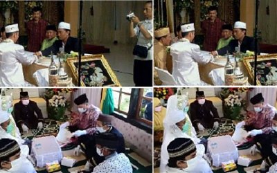 Akad Nikah Tanpa Jabat Tangan karena Virus