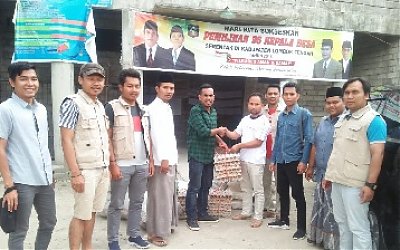 PB PMII Salurkan Sembako ke Desa Pemepek Lombok Tengah