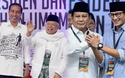 Joko Widodo-Ma’ruf Amin dan Prabowo-Sandiaga Uno Resmi Jadi Capres-Cawapres 2019