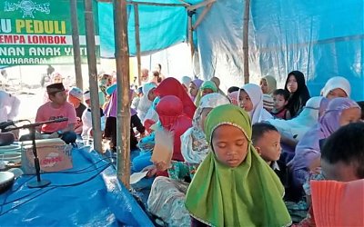 Menandai Momentum 10 Muharram, NU Peduli Anak Yatim Piatu di Pengungsian