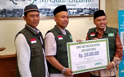 Program Santri Goes to Papua Terima Donasi dari NU Care-LAZISNU
