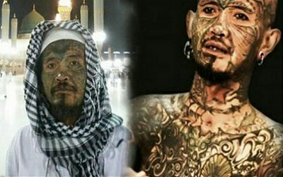 Sempat Ditolak 9 Agen Umrah, Pria Penuh Tato Ini Akhirnya Bisa Umrah