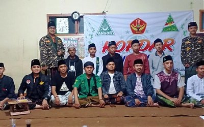 GP Ansor Cilaku Ngaji Risalah Ahlussunnah wal Jamaah dan Bagikan Masker
