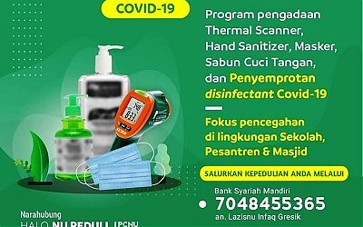 Cegah Virus, PCNU Gresik Gerak Cepat Bentuk Satgas NU Peduli Covid-19