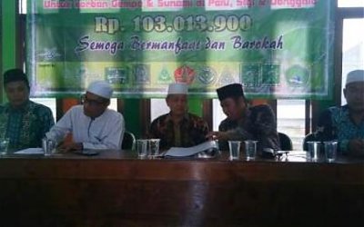Bantu Korban Gempa Sulawesi, MWC NU Kirim Ratusan Juta Rupiah