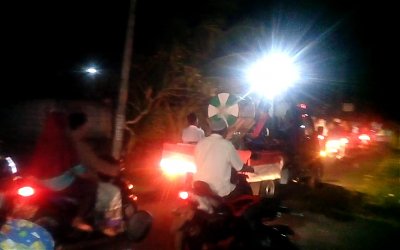 Meriahnya Tradisi Takbir Keliling di Air Kuning Jembrana