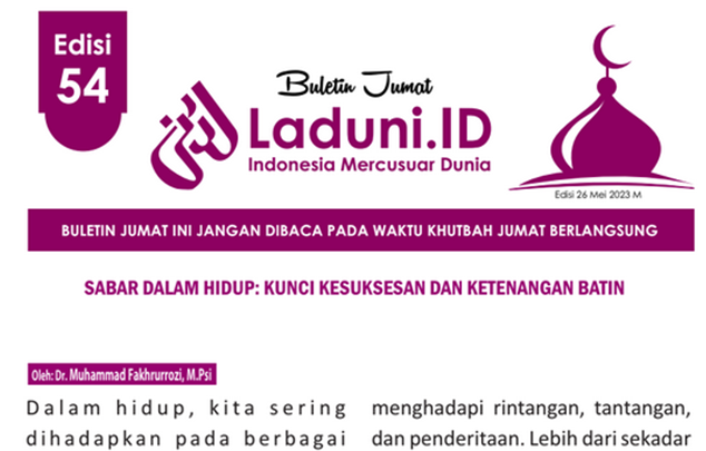 Buletin Jumat Laduni.ID Edisi 54: Sabar dalam Hidup, Kunci Kesuksesan dan Ketenangan Batin