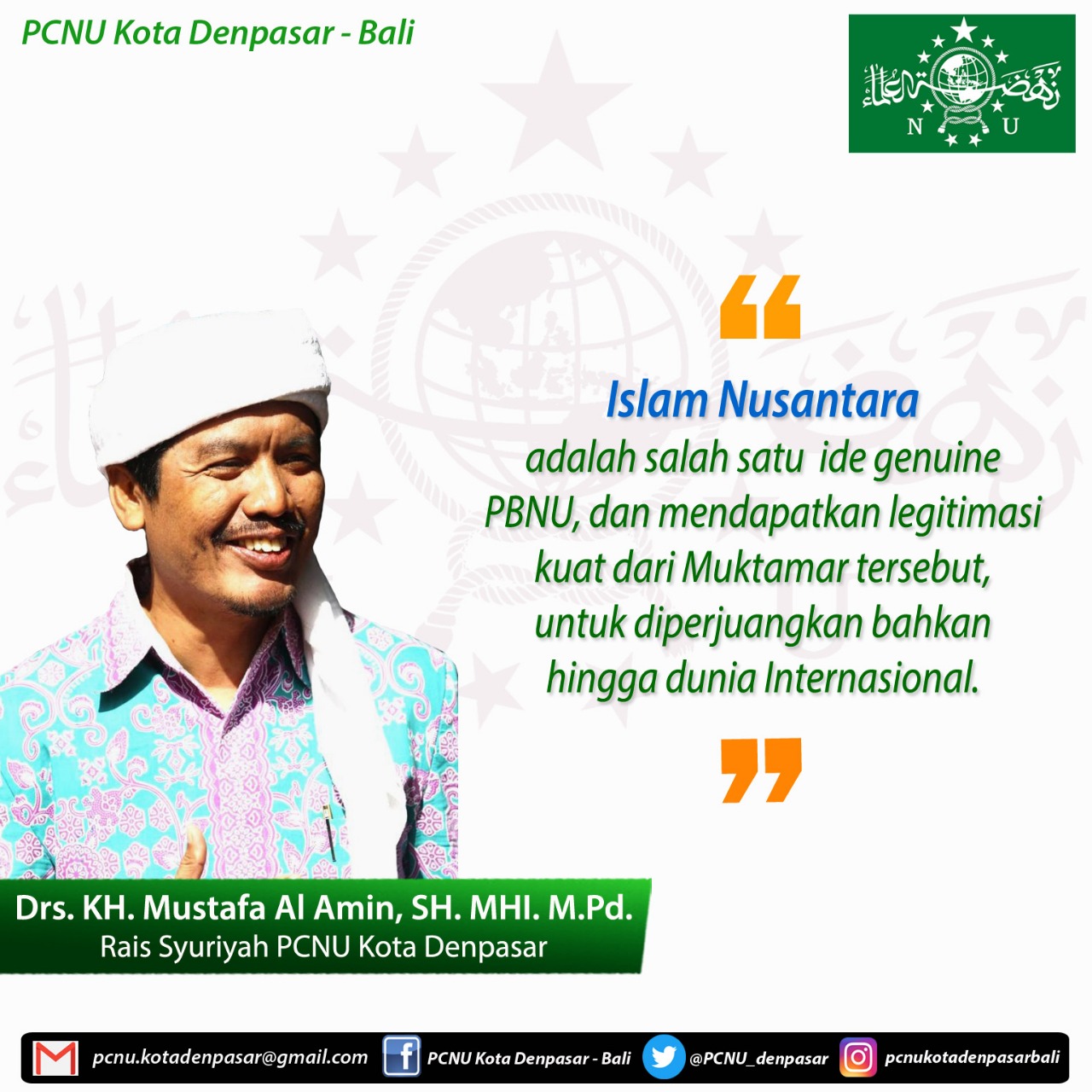 Maulid Nabi PCNU Kota Denpasar, Merawat Tradisi Islam Nusantara Demi Tegaknya Martabat Bangsa