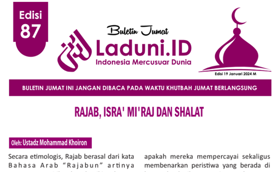 Buletin Jumat Laduni.ID Edisi 87: Rajab, Isra' Mi'raj dan Shalat