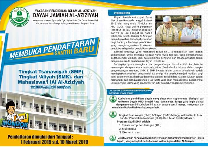 Dayah Jami'ah Al-Aziziyah (DJA) Samalanga Pusat Pendidikan Ternama Era 4.0 di Perbukitan Batee Iliek
