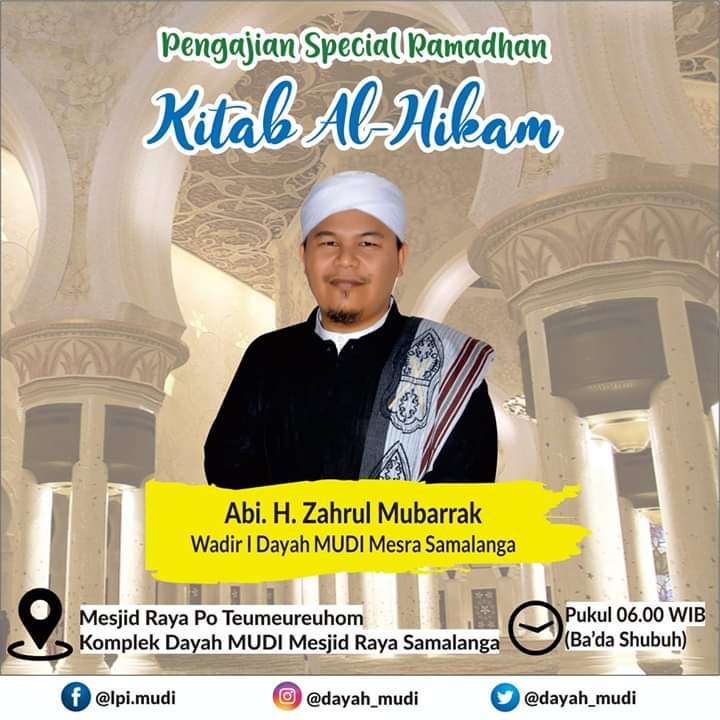 Al-Mukarram Abi MUDI Kembali Isi Pengajian Al-Hikam Selama Ramadhan di Dayah MUDI Samalanga