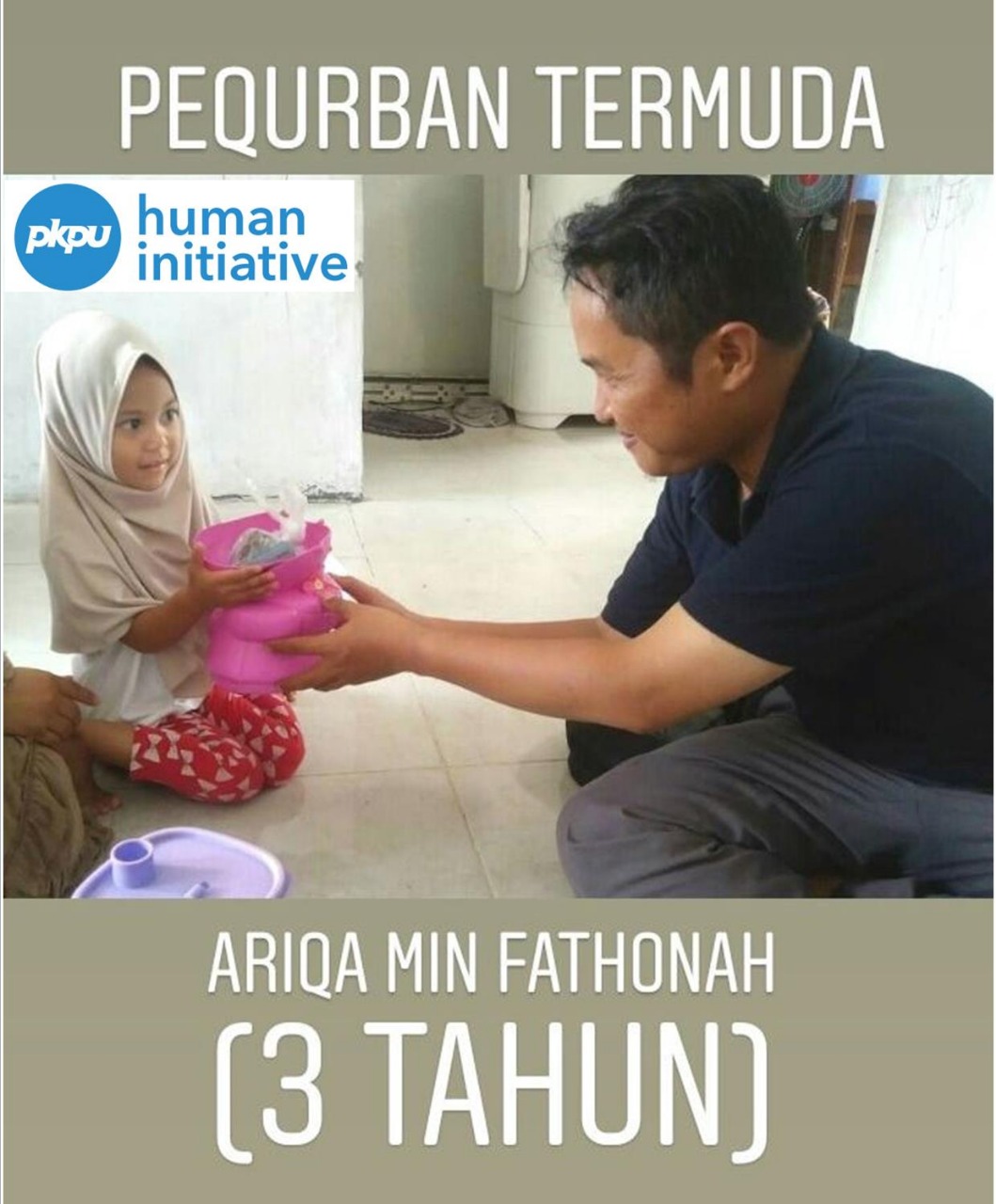 Anak Usia 3 Tahun Serahkan Celengannya untuk Berqurban