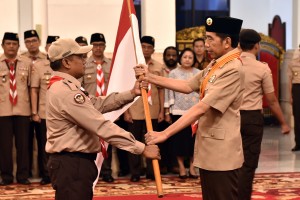 Presiden Jokowi Lepas Kontingen Pramuka Indonesia