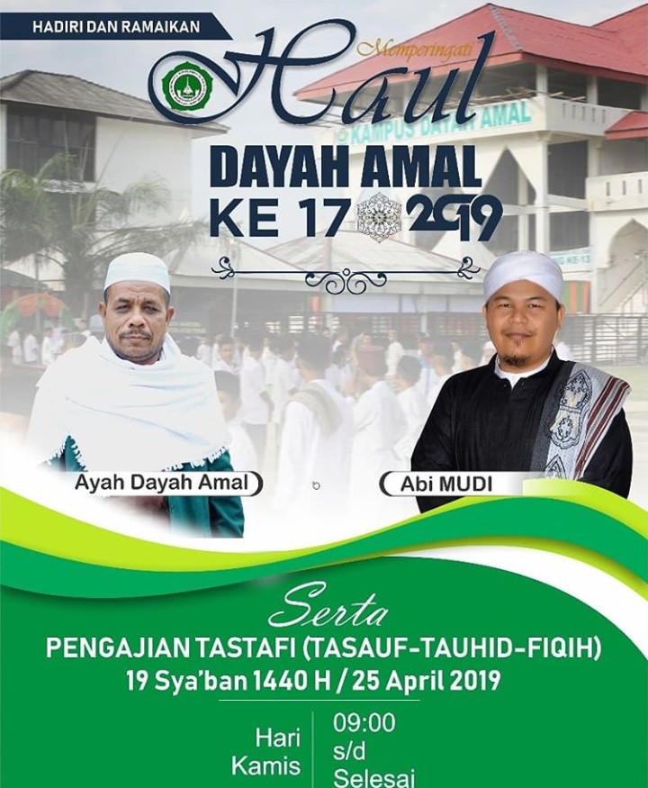 Al-Mukarram Abi MUDI Akan Mengisi Pengajian TASTAFI di Dayah AMAL Aceh Timur