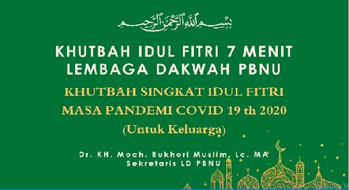 Khutbah Idul Fitri: Masa Pandemi COVID-19