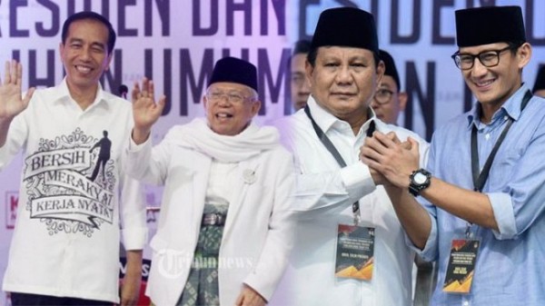 Joko Widodo-Ma’ruf Amin dan Prabowo-Sandiaga Uno Resmi Jadi Capres-Cawapres 2019