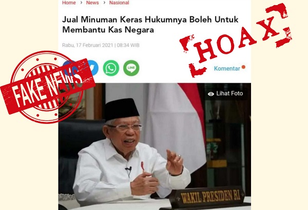 Cek Fakta: Screenshot Viral Soal Kiai Ma’ruf Bolehkan Minuman Keras Ternyata Hoax