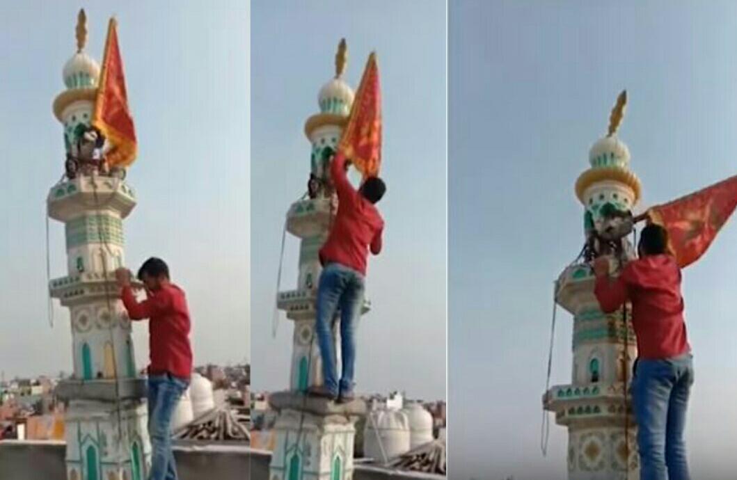 Viral, Pemuda Hindu Ini Copot Bendera Nasionalis Hindu di Masjid India, Sungguh Indah!