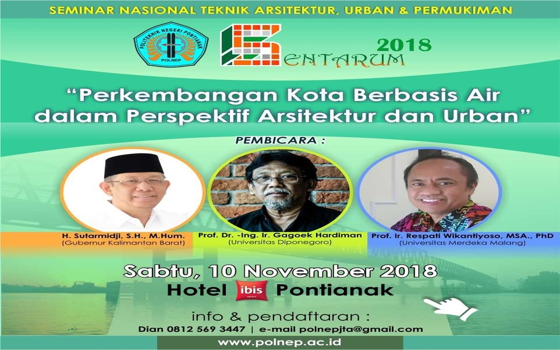 Hari Ini, Jurusan Teknik Arsitektur POLNEP Gelar Seminar Nasional Perkembangan Kota Berbasis Air