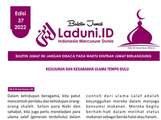 Buletin Jumat Laduni.ID Edisi 37: Kejujuran dan Kesabaran Ulama Tempo Dulu