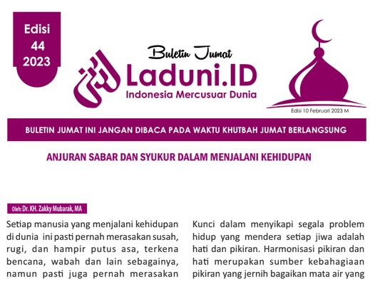 Buletin Jumat Laduni.ID Edisi 43: Anjuran Sabar dan Syukur dalam Menjalani Kehidupan