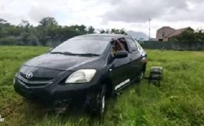 Kreatif, Toyota Vios Ini Disulap Jadi Traktor untuk Bajak Sawah