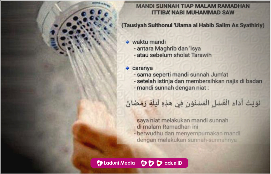 Sunnah Mandi Setiap Malam di bulan Ramadhan