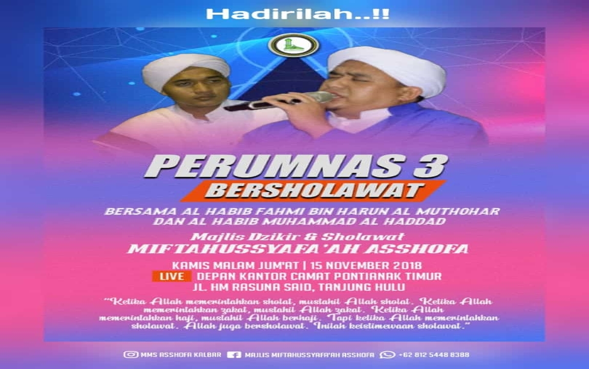 Perumnas 3 Bersholawat bersama Habib Fahmi al-Muthahar